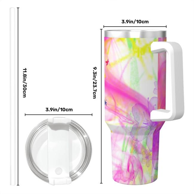Tumbler mit Hundemotiv Tayra - Edelstahl, Becher, 1L, mit Strohhalm, bunt, Motive in Digitaler Popart, AmStaff, Staffordshire, SOKA, Listenhund